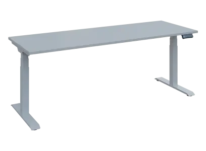 Fleximax 27-20 výškově nastavitelný stůl, kovová podnož stříbrná, deska 25 mm, široký 2000 mm, šedá